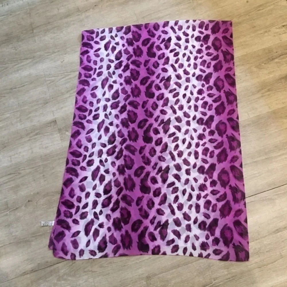 Nicole Marciano Purple Animal Leopard Print Oblong Scarf
